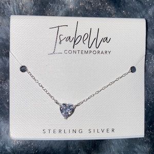 never worn sterling silver dainty heart necklace